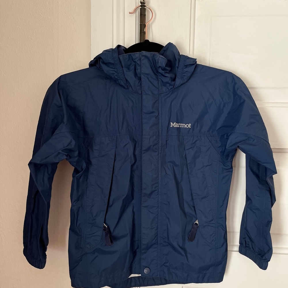 Marmot Blue Hooded Rain Jacket